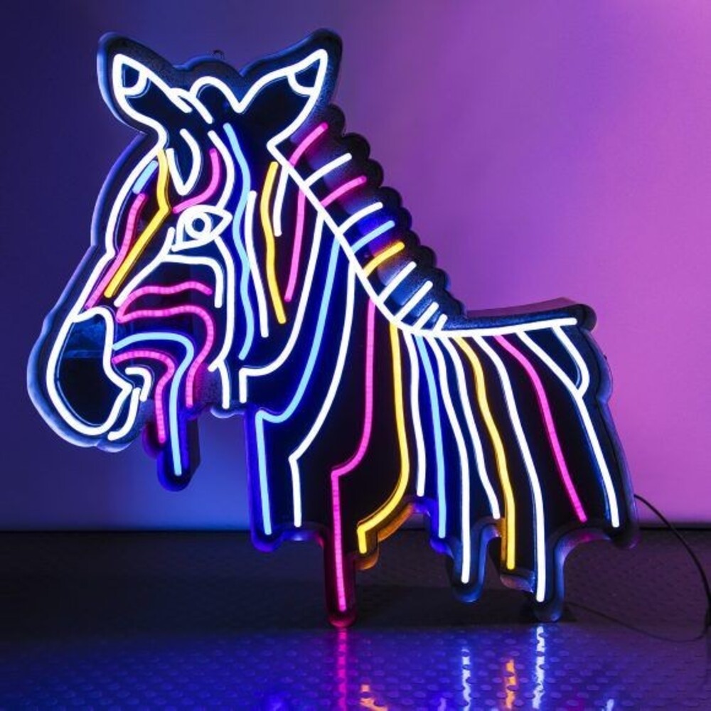 Zebra Neon Işıklı Şeffaf Pleksi