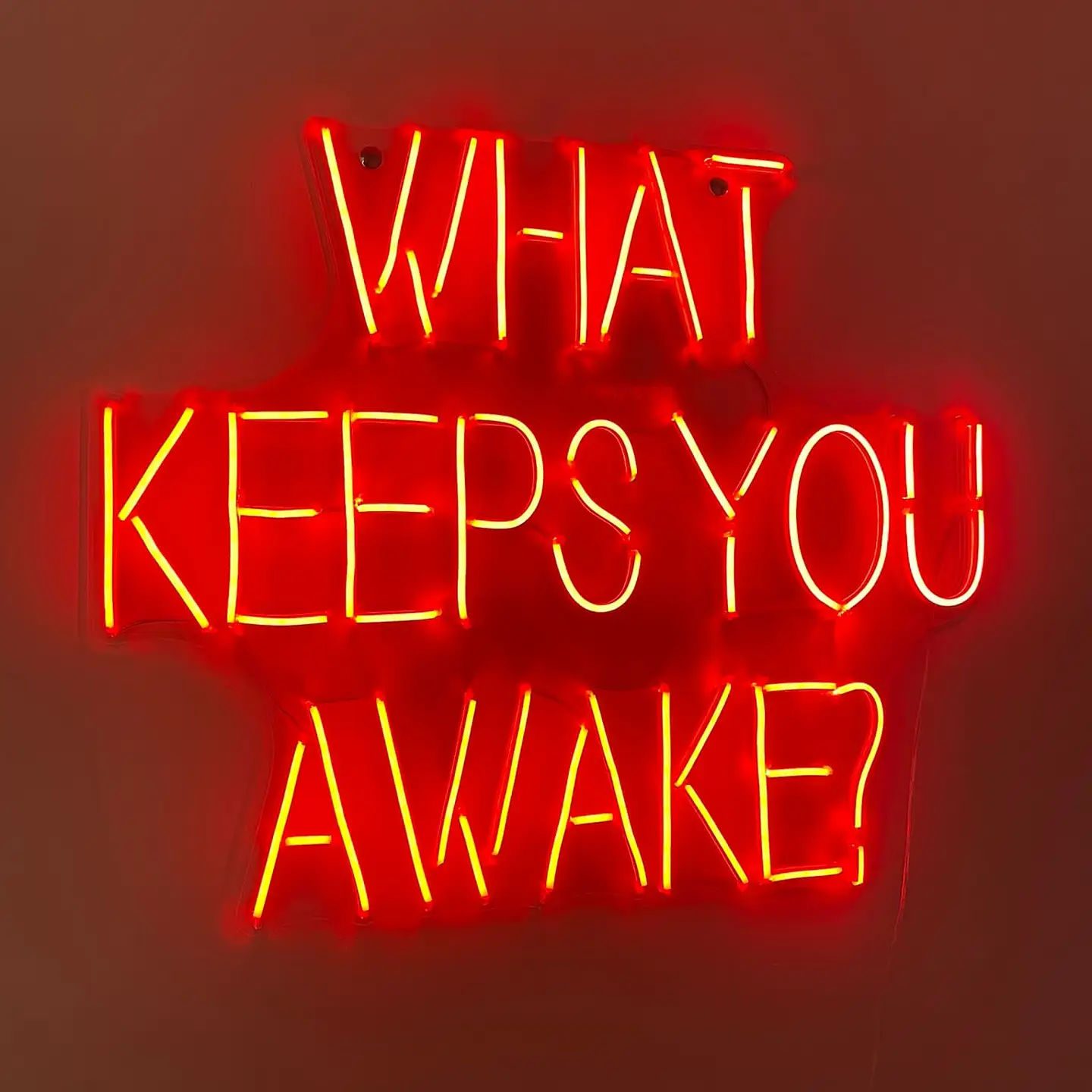 What Keeps You Awake Neon Işıklı Şeffaf Pleksi