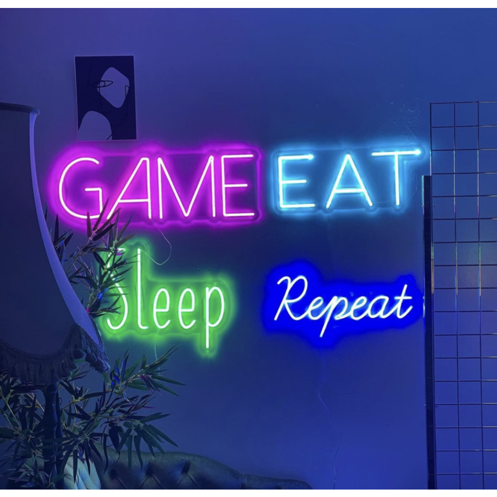 Game Eat Sleep Repeat Neon Tabela