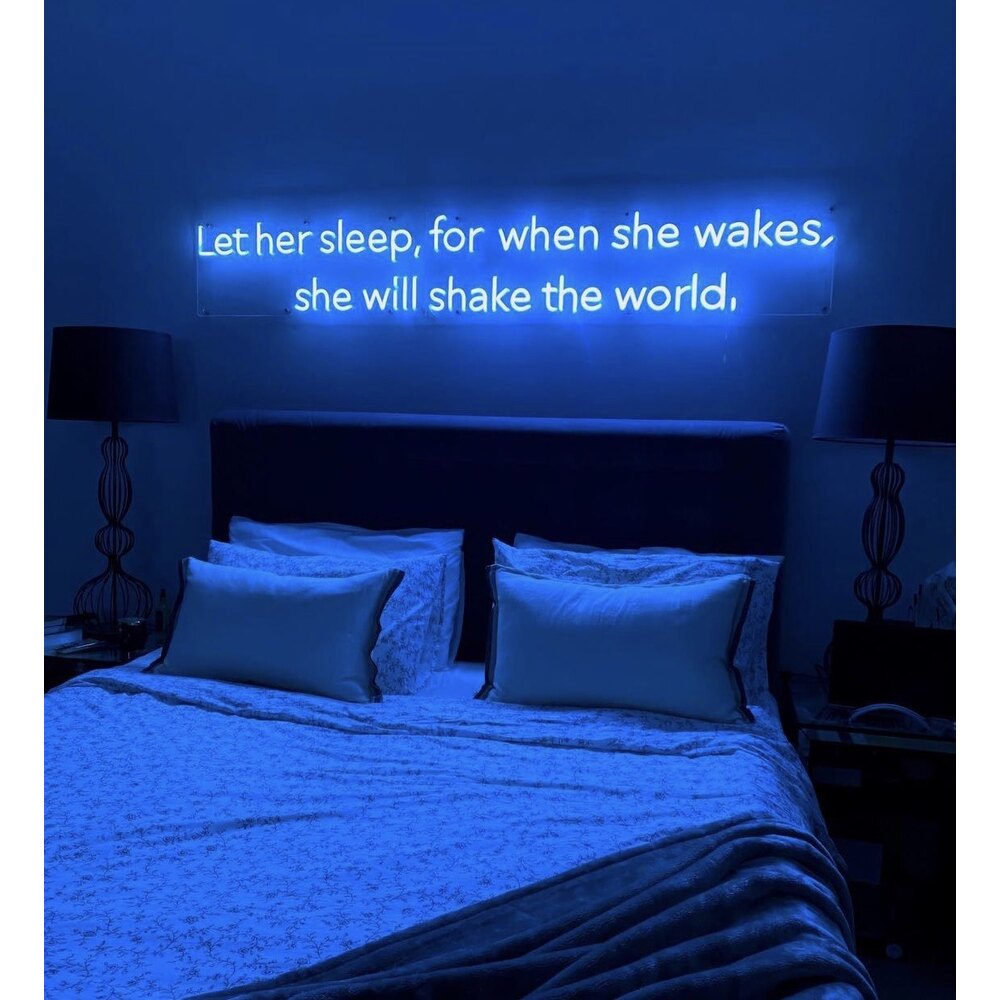 Let Her Sleep Neon Işıklı Şeffaf Pleksi