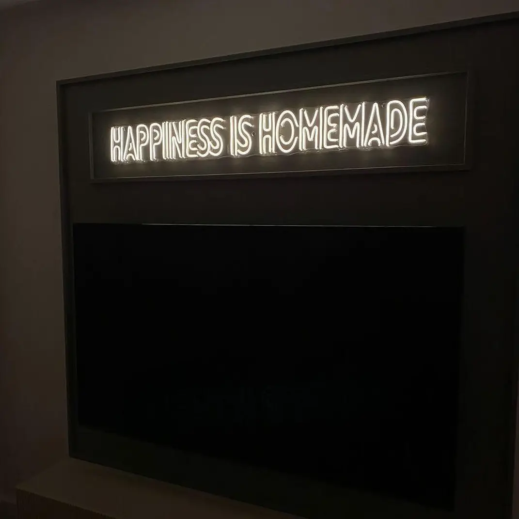 Happiness Is Homemade Neon Işıklı Şeffaf Pleksi