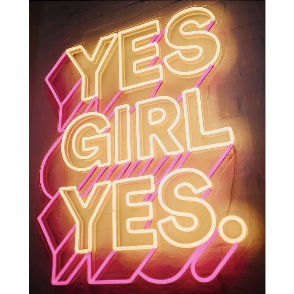 Girl Power Neon Işıklı Şeffaf Pleksi