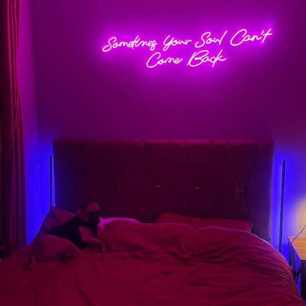 Sometimes Your Soul Can’t Come Back Neon Işıklı Şeffaf Pleks...