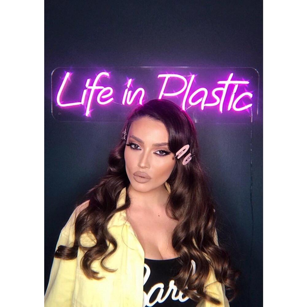 Life in Plastic Neon Işıklı Şeffaf Pleksi