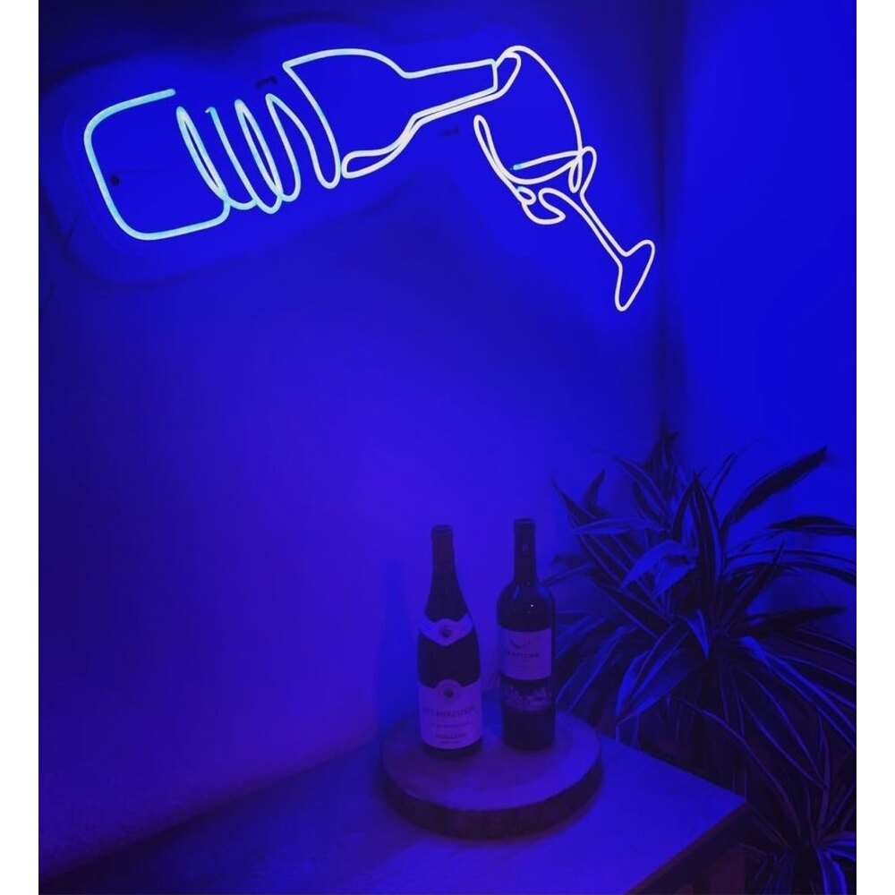 Kadeh Neon Işıklı Şeffaf Pleksi