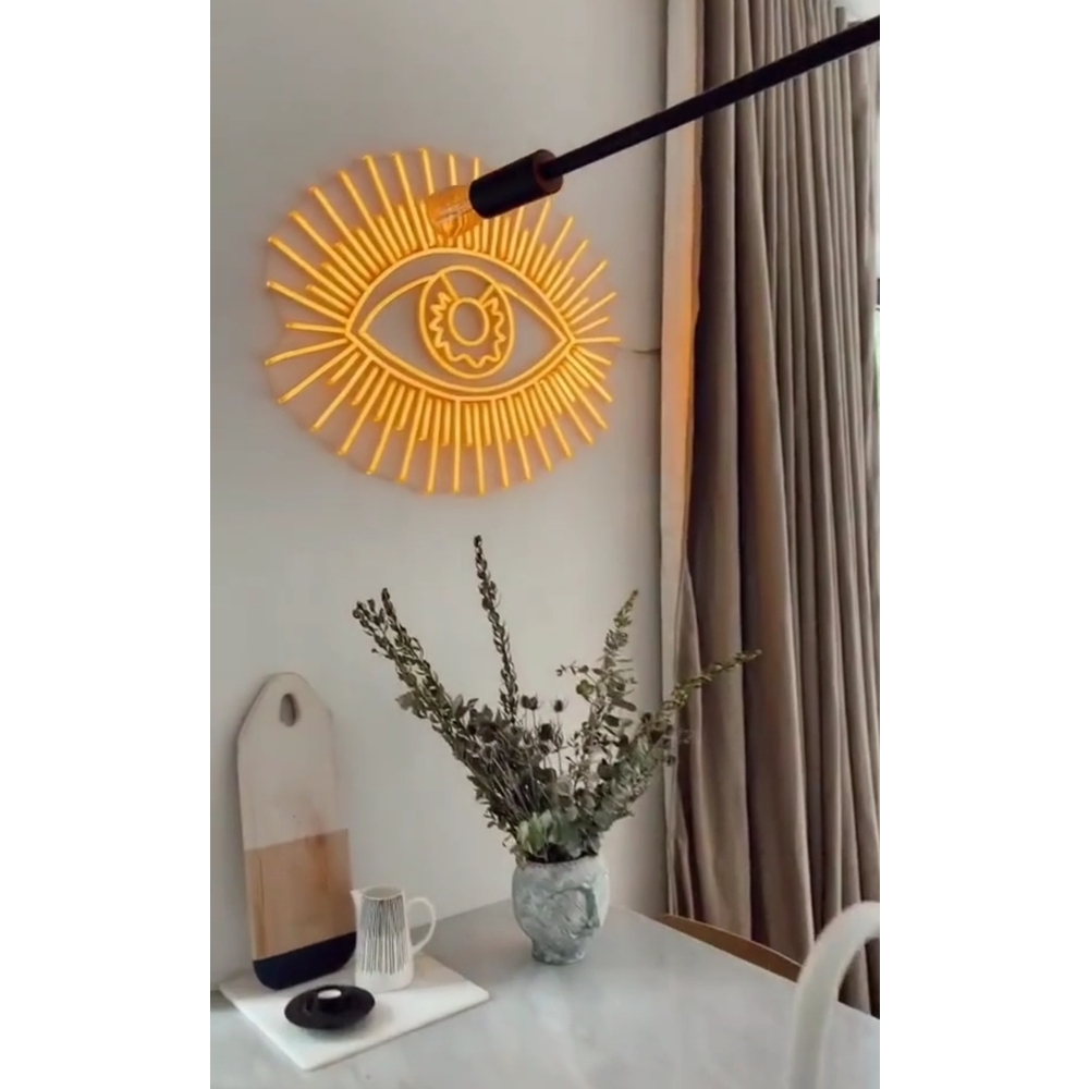 Eye Neon Işıklı Şeffaf Pleksi
