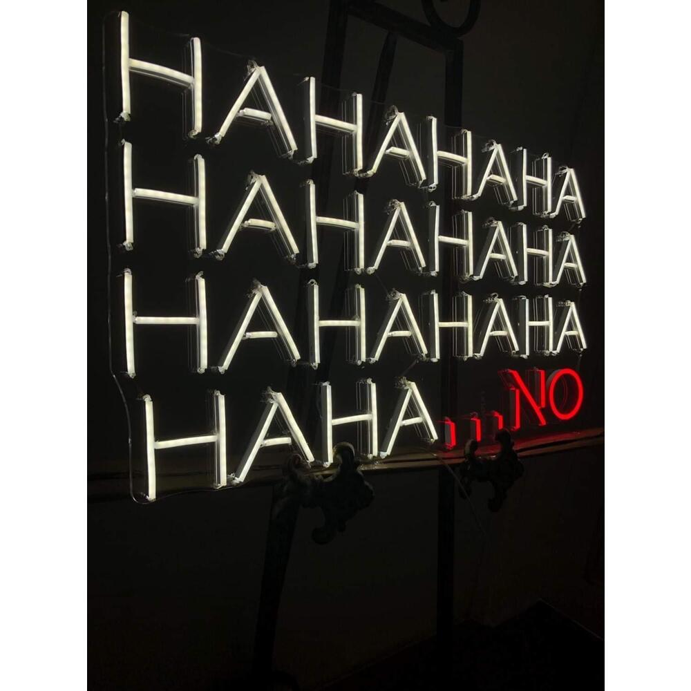 Hahahaha...No Neon Işıklı Şeffaf Pleksi