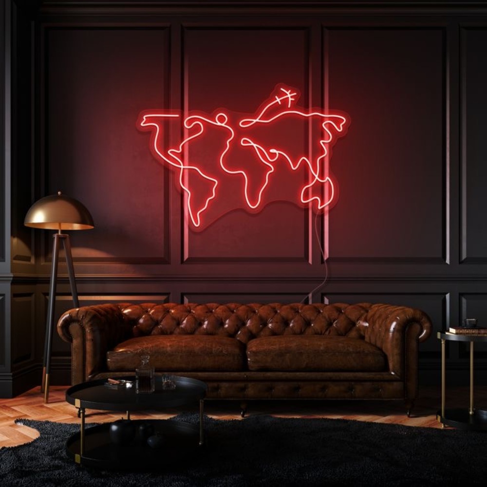 Dünya haritası neon
