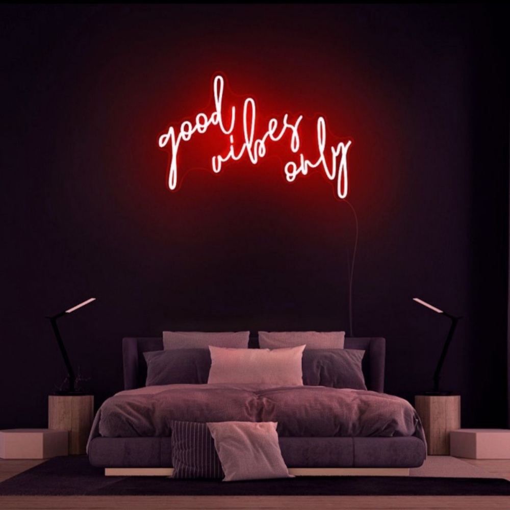 Good Vibes Only Neon Işıklı Şeffaf Pleksi