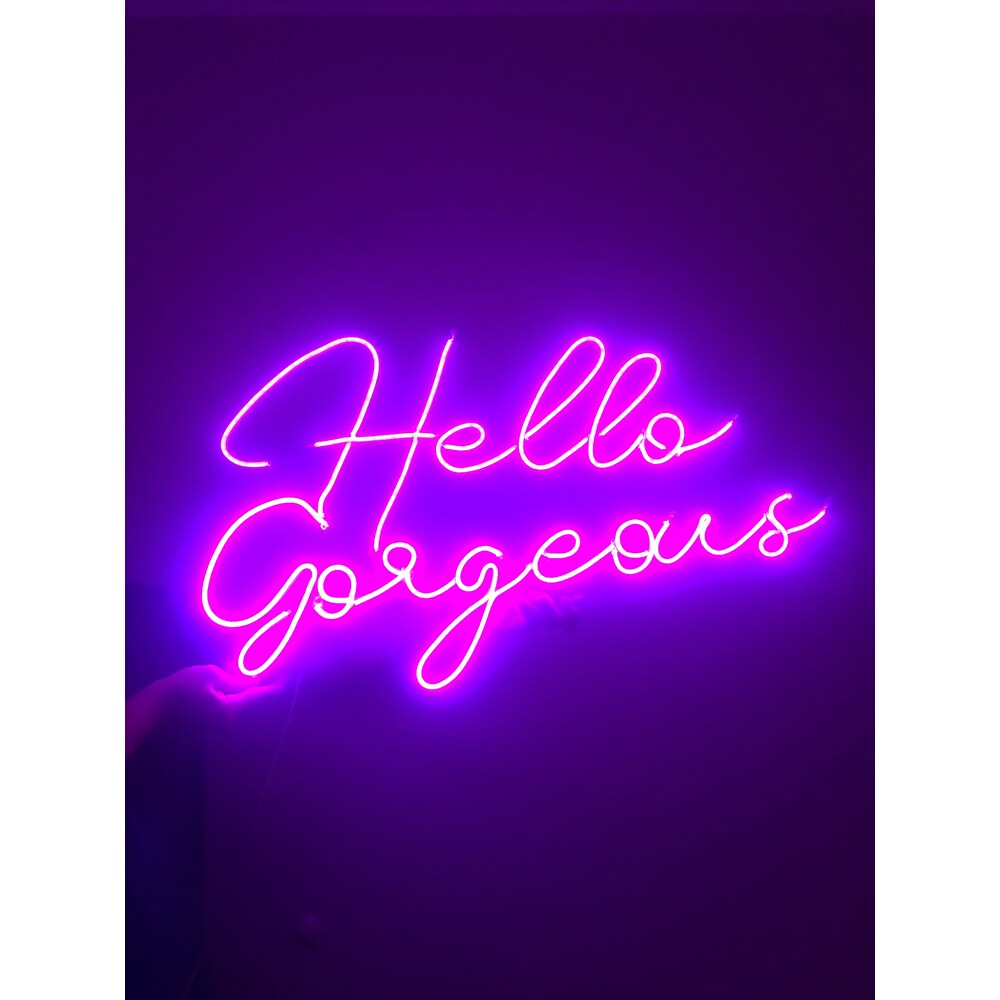 Hello Gorgeous Neon Işıklı Şeffaf Pleksi