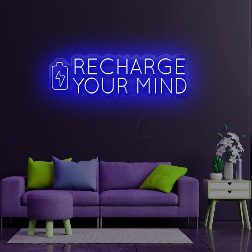 Recharged Your Mind Neon Tabela