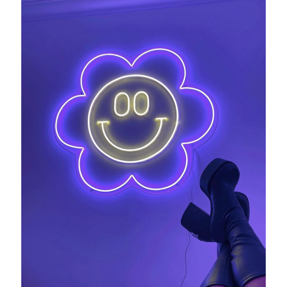 Smiley "Gülen Çiçek" Neon Tabela