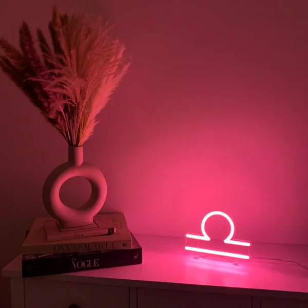 Terazi Burcu Masaüstü Neon Led Tabela