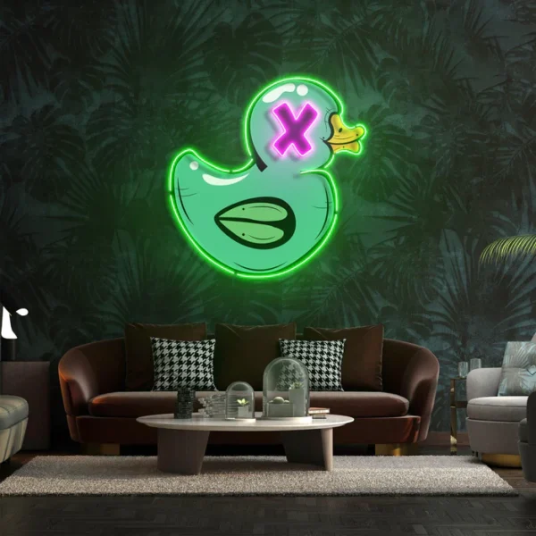 Kötü Ördek Neon Art - UV Baskı - Neon Led Tabela