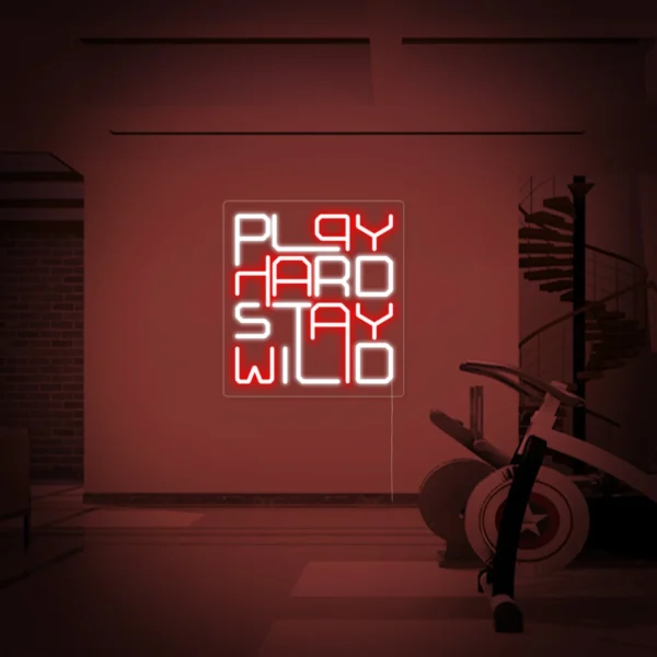 Play Hard Stay Wild Neon Led Tabela