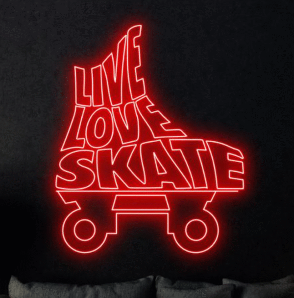 Live Love Skate Paten Neon Tabela