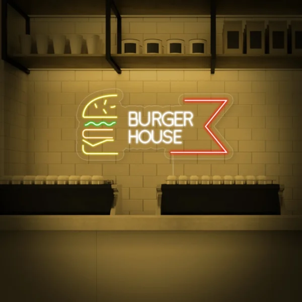 Burger House Neon Tabela