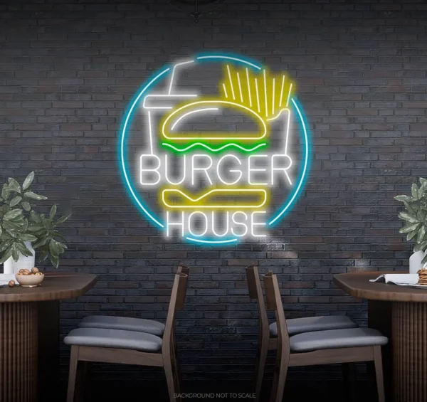 Burger House Neon Tabela