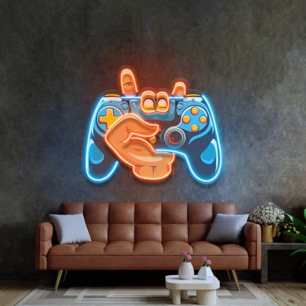 Oyun Kontrolcüsü Neon Art - UV Baskı - Neon Led Tabela