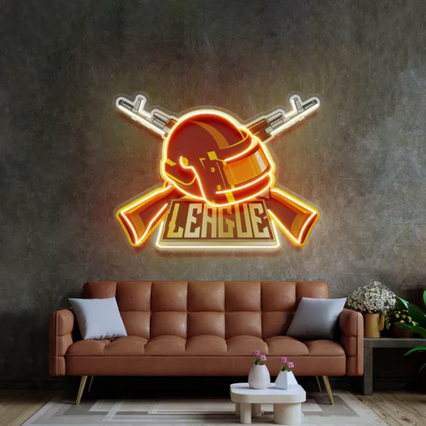 PUBG Neon Art - UV Baskı - Neon Led Tabela