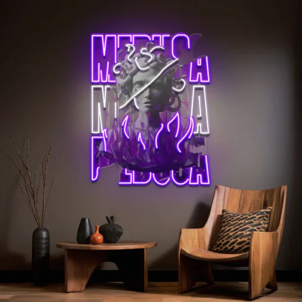 Medusa Collapse Art LED Neon Tabela Pop Art