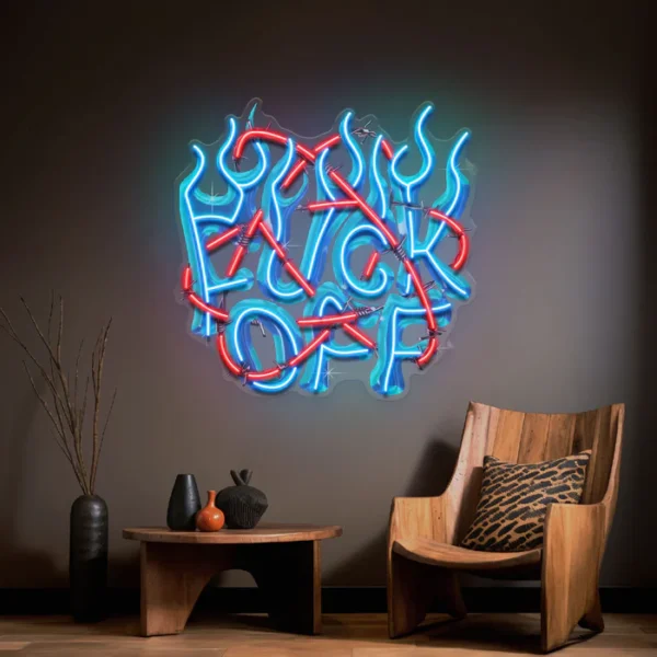 F*ck Off Collapse Art LED Neon Tabela Pop Art